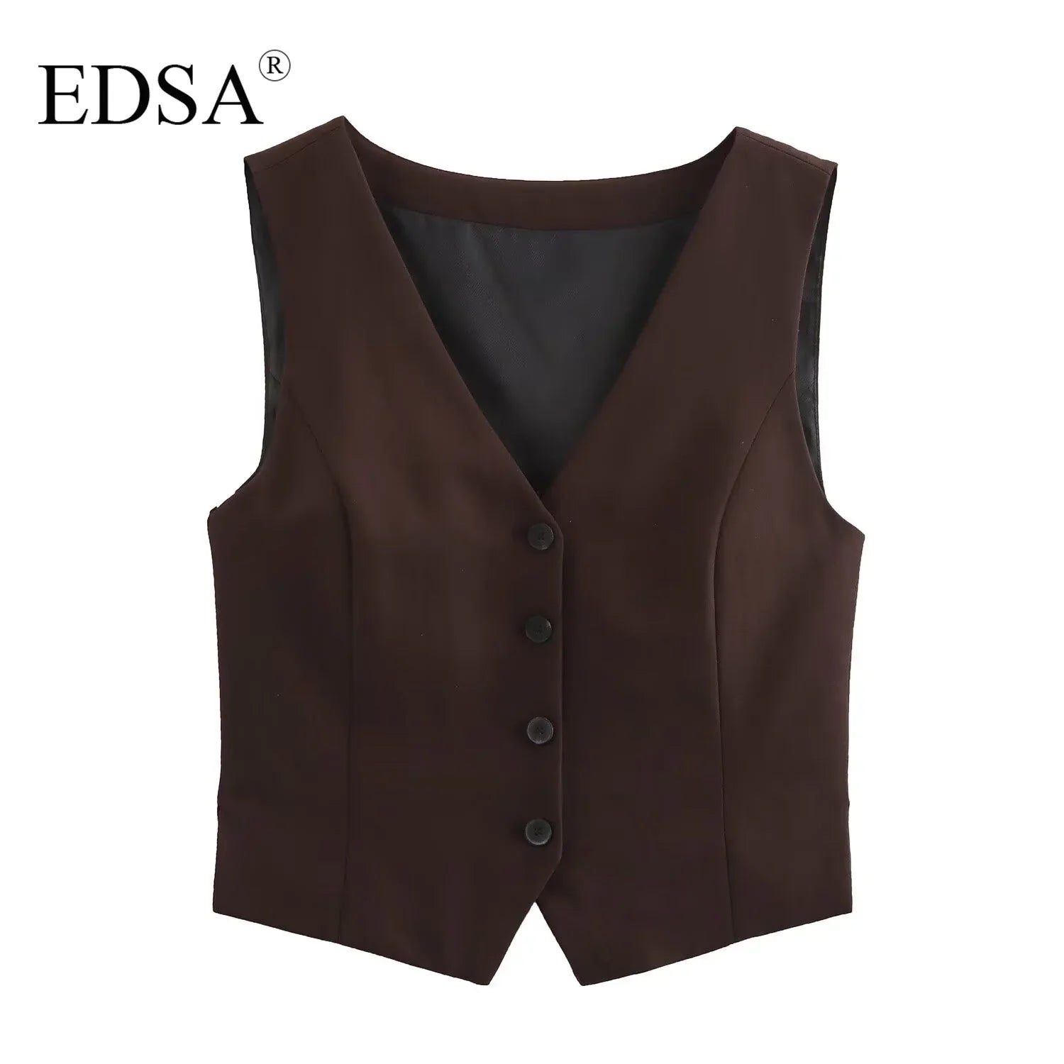 Women's 2 Piece Sleeveless V Neck Waistcoat Vest and High Waist Wide Leg Trousers Set