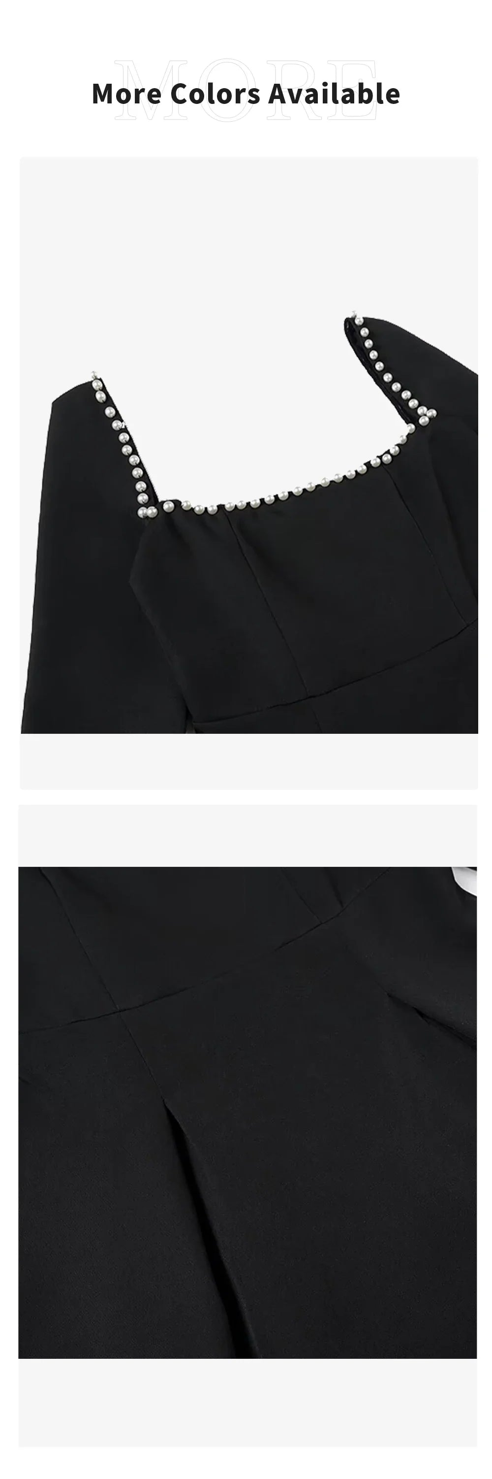 Pearl Embellished Square Neck Dress Slim Fit A Line