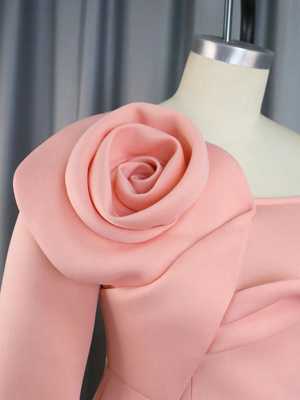 Plus Size Pink Off Shoulder Long Sleeve Bodycon Dress