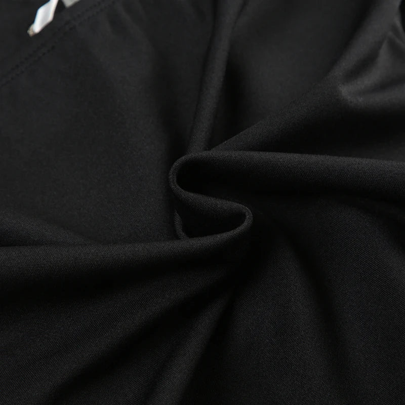 Slim Contrast Color Two-Piece Dress Set for Women Bandage Slash Neck Halter Top with Low-Waisted A-Line Skirt Elegant Sweet Casual Outfit