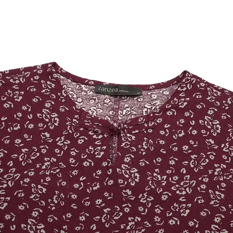 Floral Print Maxi Dress With Long Sleeves O Neck Boho Style