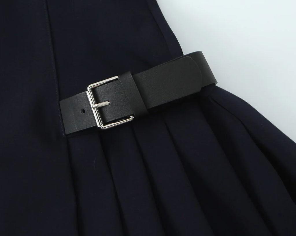 Chic Side Strap Decor Mini Dress For Women Autumn Winter