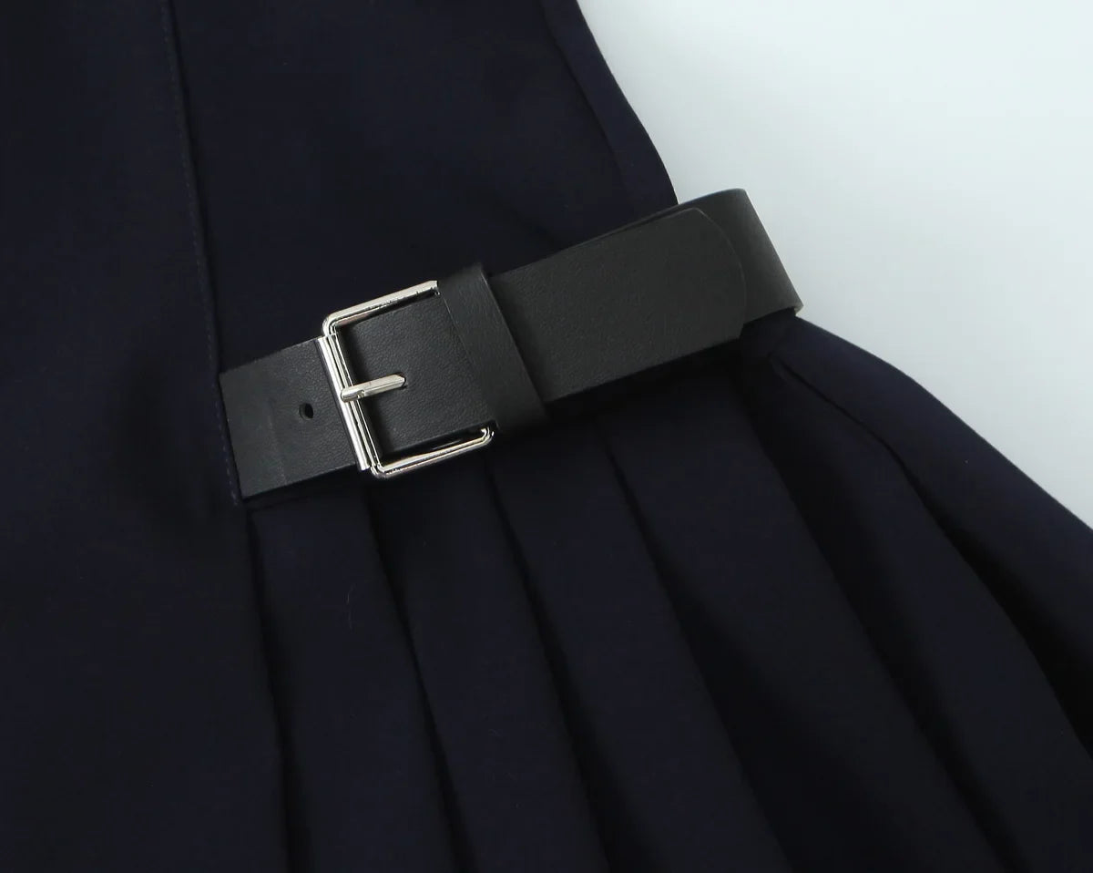 Chic Side Strap Decor Mini Dress For Women Autumn Winter