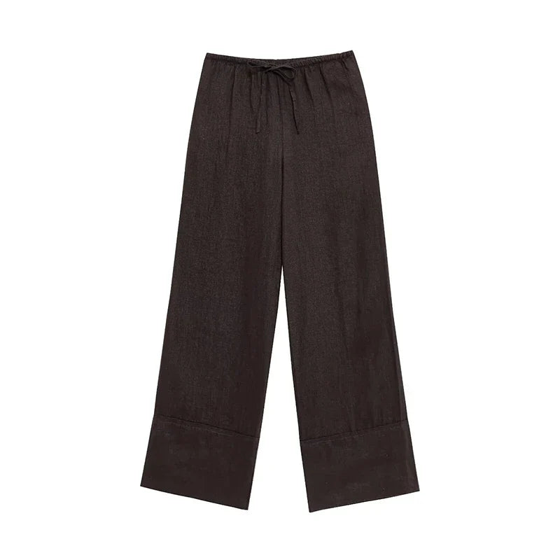 Wide Leg Pants Set for Women Casual Two Piece Outfit with Long Sleeve Shirt and Top