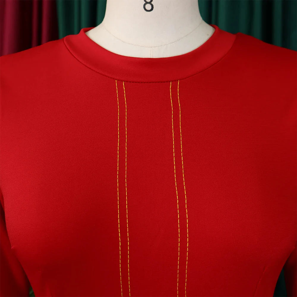 Elegant Party Dress For Women O Neck Pleated A Line Midi