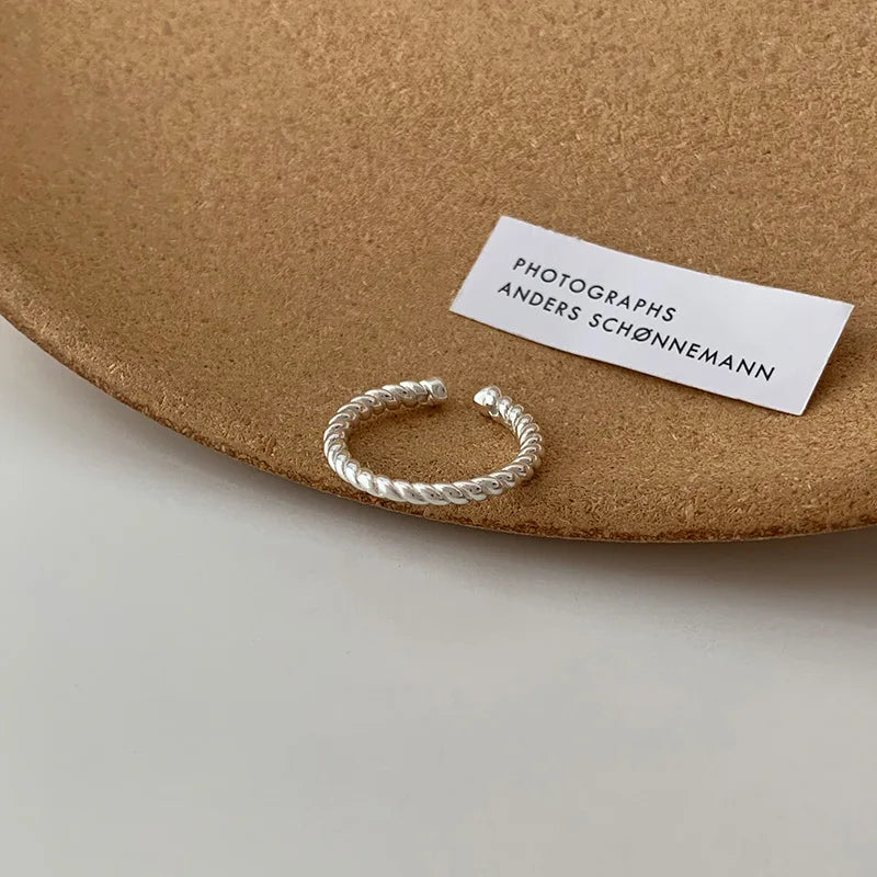 925 Sterling Silver Cross Hollow Chain Geometric Finger Ring Creative Party Jewelry Gift