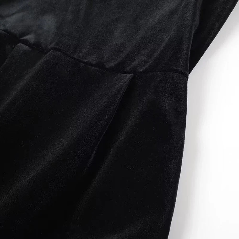 Beaded Mini Dress With Plunge Neckline And Long Sleeve