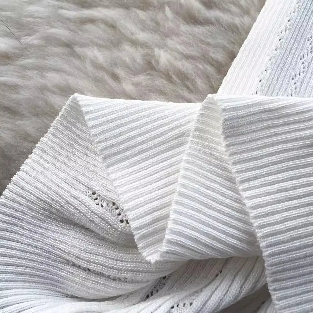 Elegant Summer Knitted Embroidered Bodycon Dress for Women