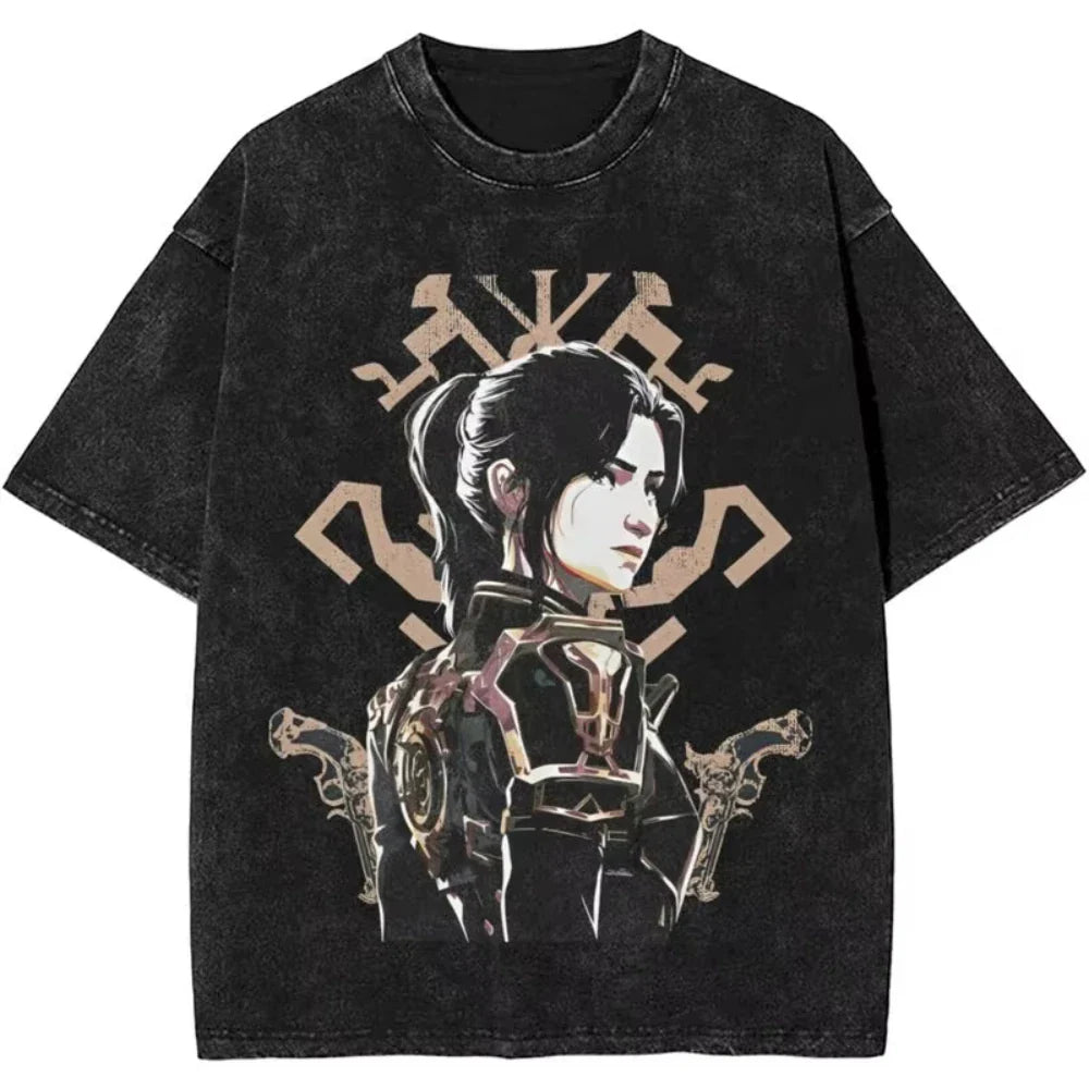 Anime Arcane Jinx Oversized Cotton T Shirt for Men and Women Summer Streetwear Tee Fans Gift