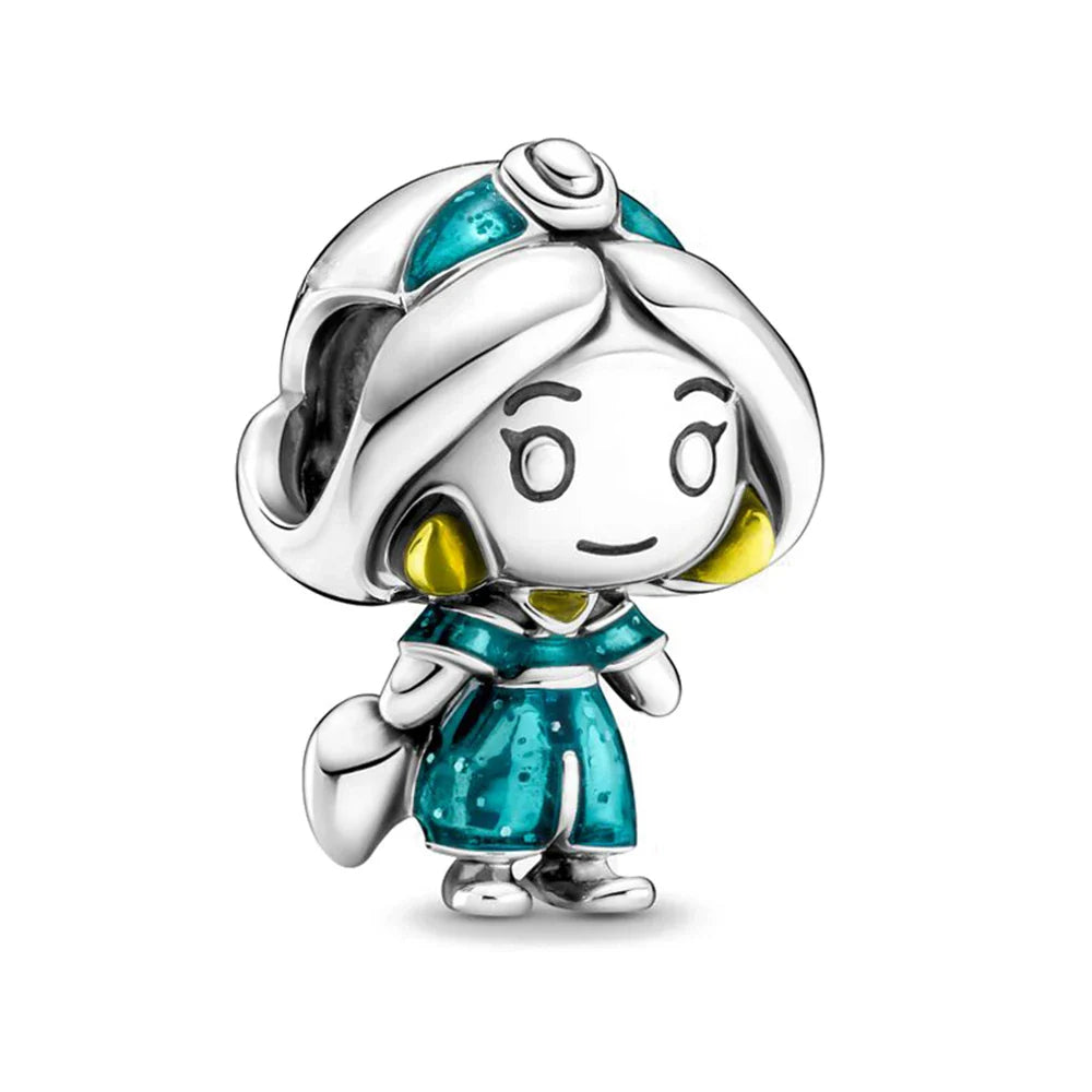 925 Sterling Silver Mermaid Princess Elsa Dress Charm Bead for DIY Bracelets and Women Jewelry