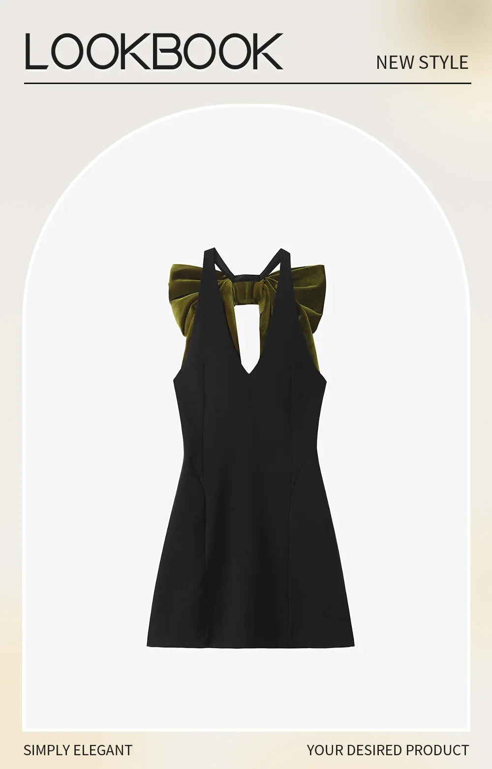 Elegant Western Style Bow Tie Dress for Women Slim Fit