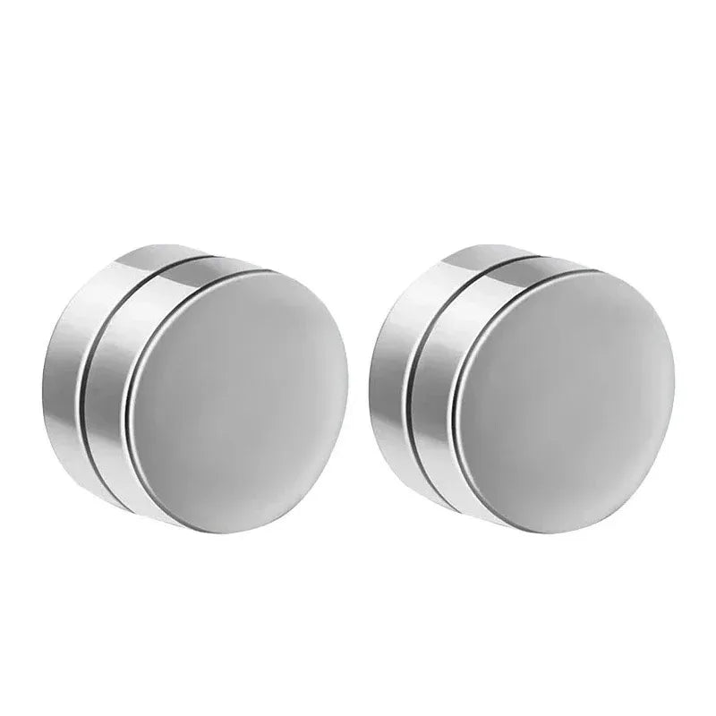 Punk Men's Magnetic Ear Stud Set Non Piercing Earrings Fake Cross Design Gift for Boyfriend