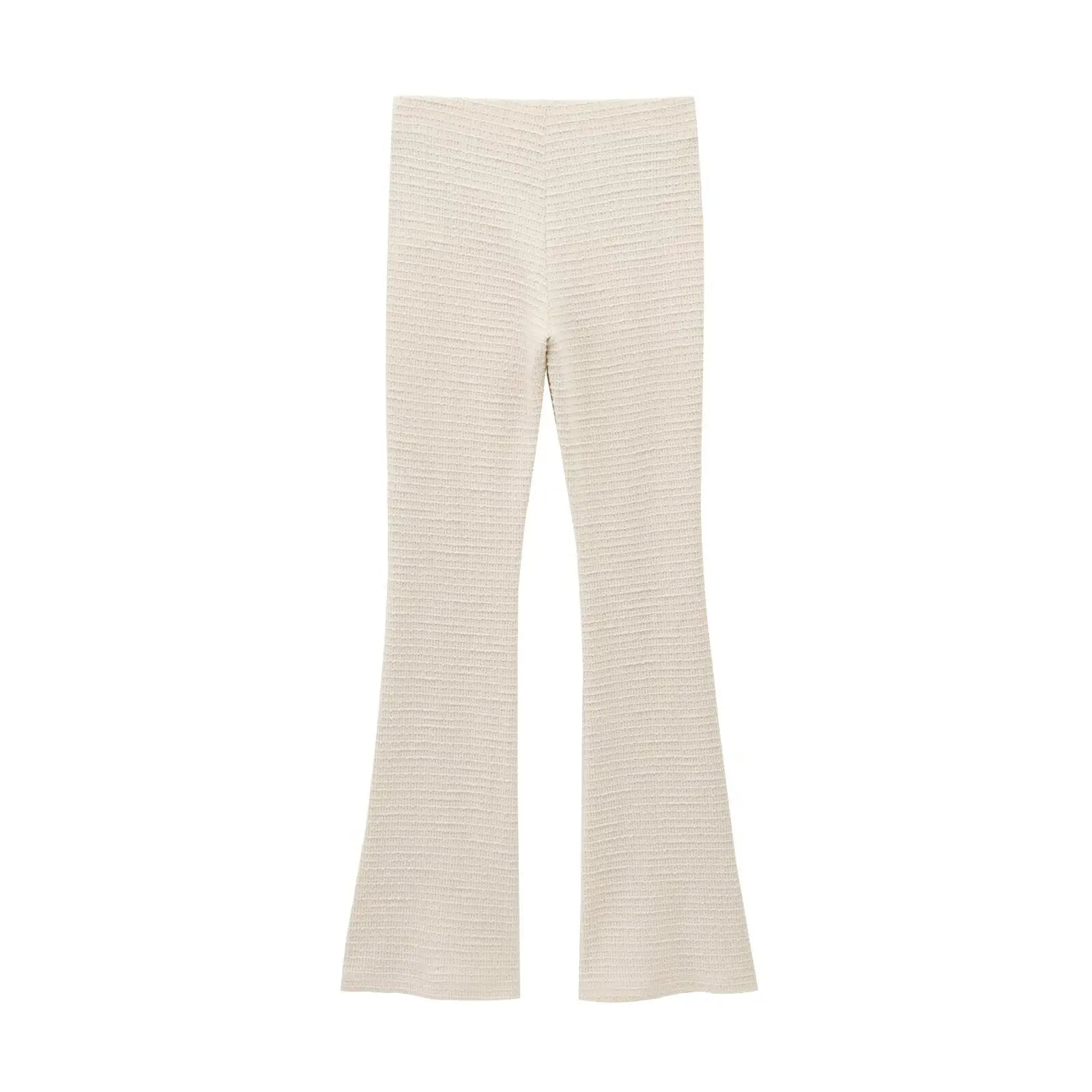 Women's Casual Chic Bow Top and Flared Pants Suit Set for Spring and Summer