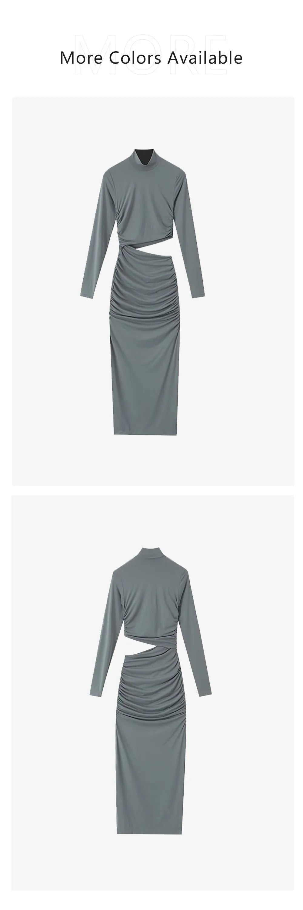 Slim Fit High Neck Dress For Women Autumn Winter Style