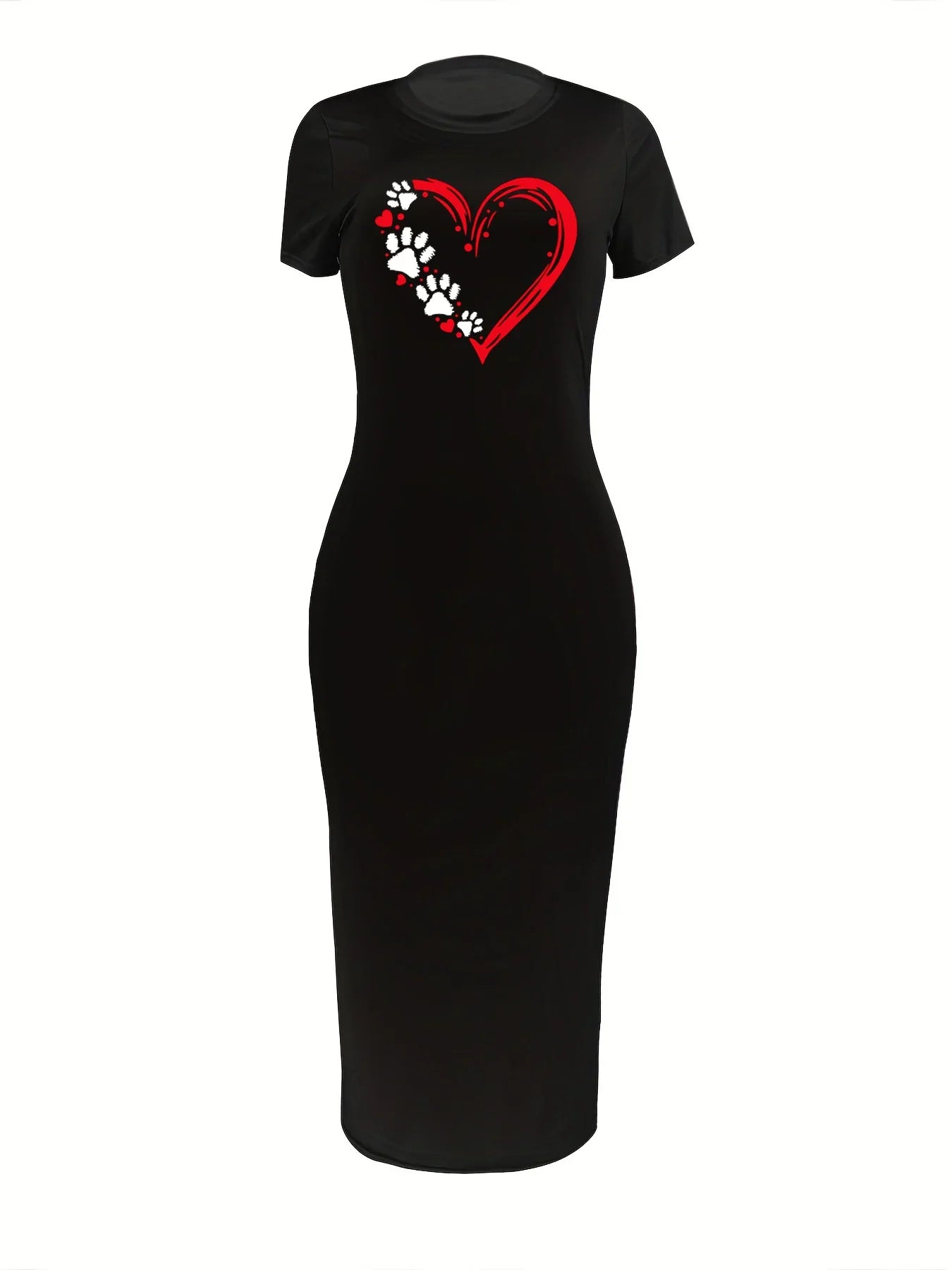 Cat Print Dress For Women Short Sleeve Summer Breathable