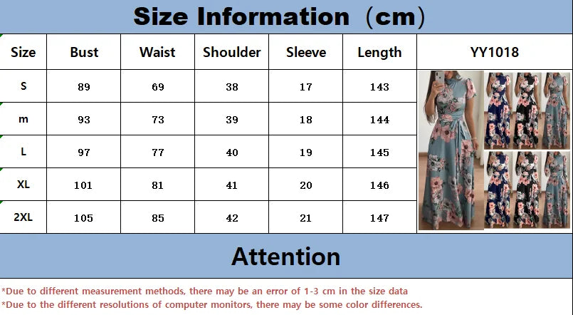 Floral Print Short Sleeve Dress With Large Hem For Women