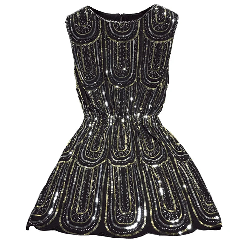 Sequin Mini Dress For Women Sleeveless Party Dress Casual