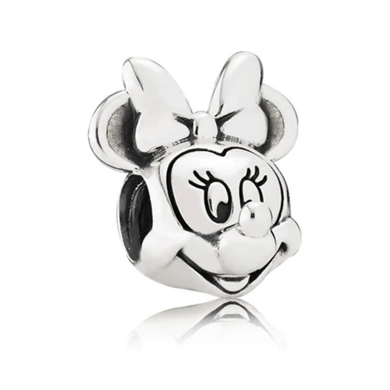 Disney 925 Sterling Silver DIY Charm Compatible With 3mm Bracelets Featuring Mickey Mouse Ferris Wheel And Suitcase Designs