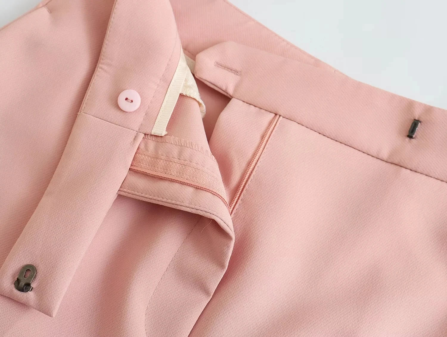 Casual Solid Color V Neck Sleeveless Single Breasted Vest With Elegant Mid Waist Wide Leg Pants Set