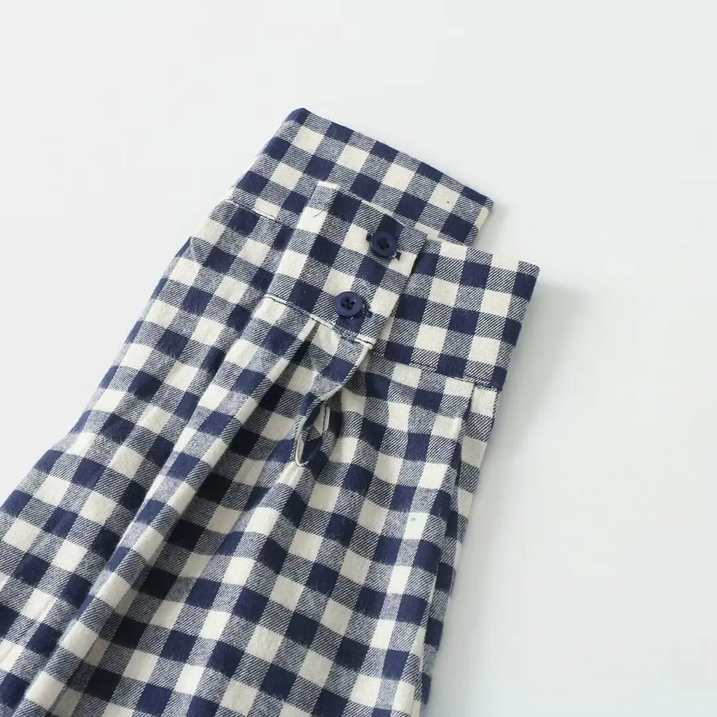 Heavy Embroidered Retro Plaid Shirt with Classic All-Match Design and Vintage Charm