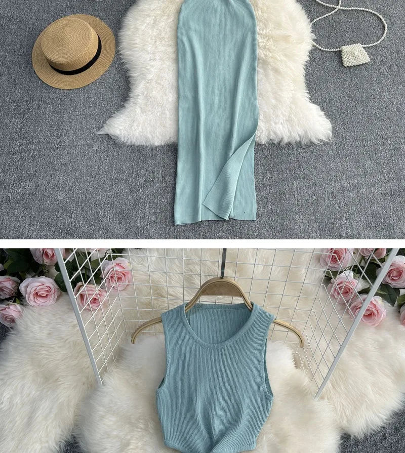 Knot Hollow Out Waist Knitted Bodycon Maxi Dress For Women