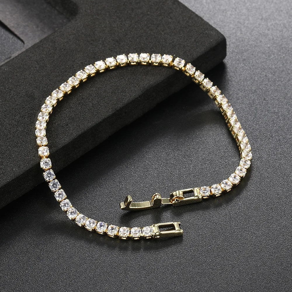 Zirconia Tennis Bracelet for Women Crystal Charm Thin Chain Wedding Jewelry