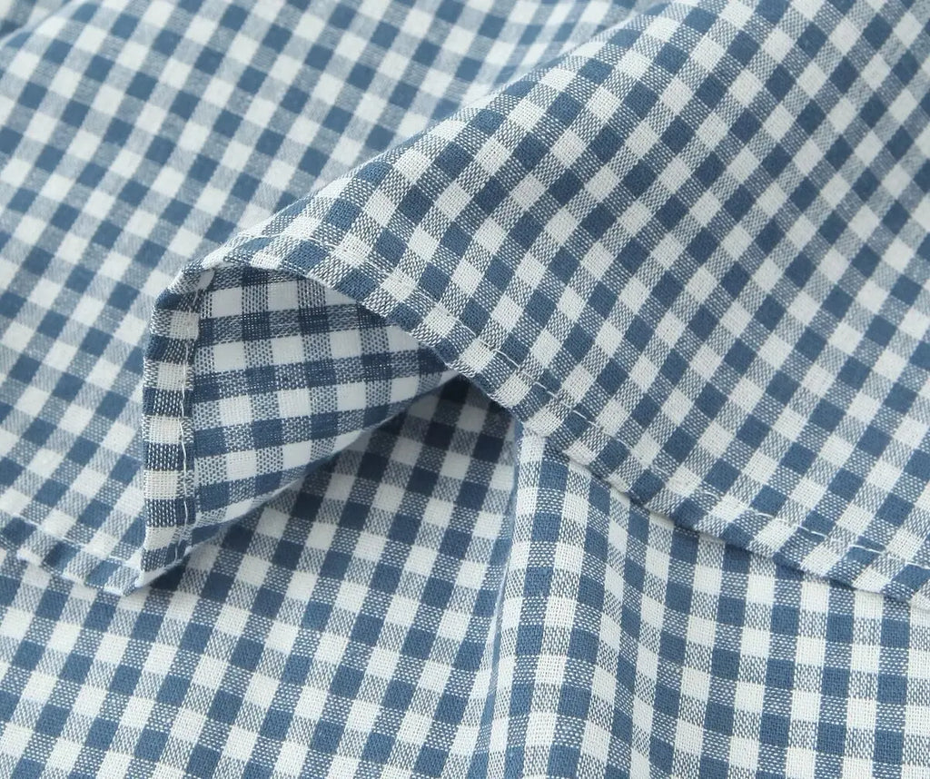 Waist Slimming Suspender Dress With Plaid Skirt Summer