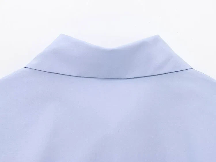 Women's Casual Short Shirt with Puff Sleeves Button Front Loose Blouse Chic Spring Top