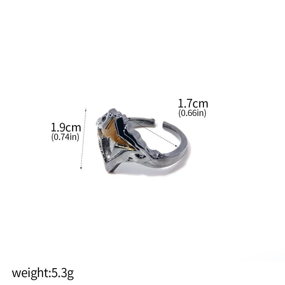 Dark Souls Adjustable Gemstone Ring Chrysanthemum Design for Cosplay Jewelry Accessories