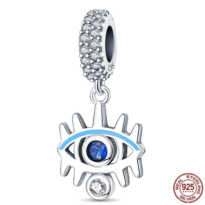 925 Silver Devil's Eye Charms Beads for Women DIY Jewelry Making