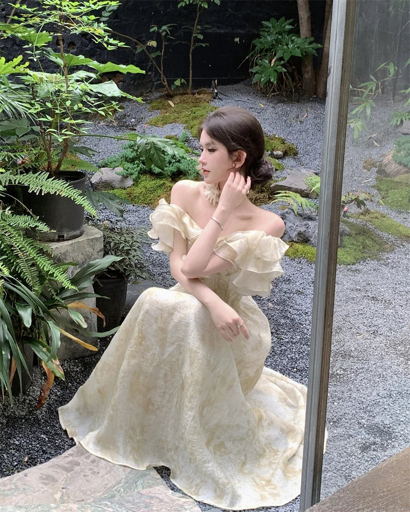 Elegant Vintage Aline Party Dress For Women Casual Prom