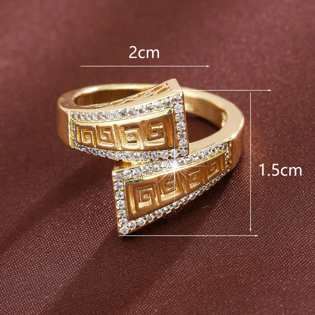 Ladies Geometric Zircon Ring for Elegant Personality Style