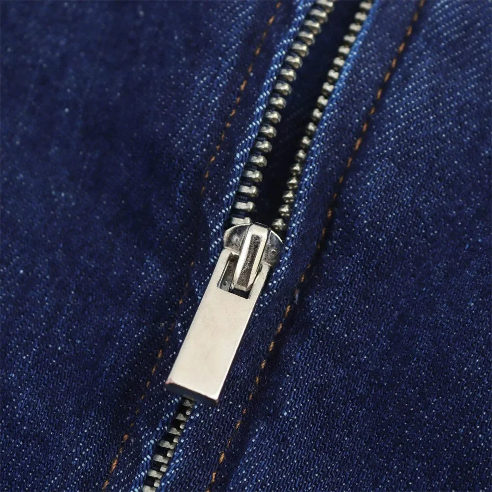 Cowboy Style Sleeveless Midi Dress With Zipper Decoration