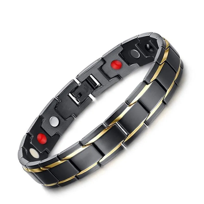 Men's Magnetic Therapy Bracelet Adjustable Bio Energy Health Band for Improved Sleep and Wellness