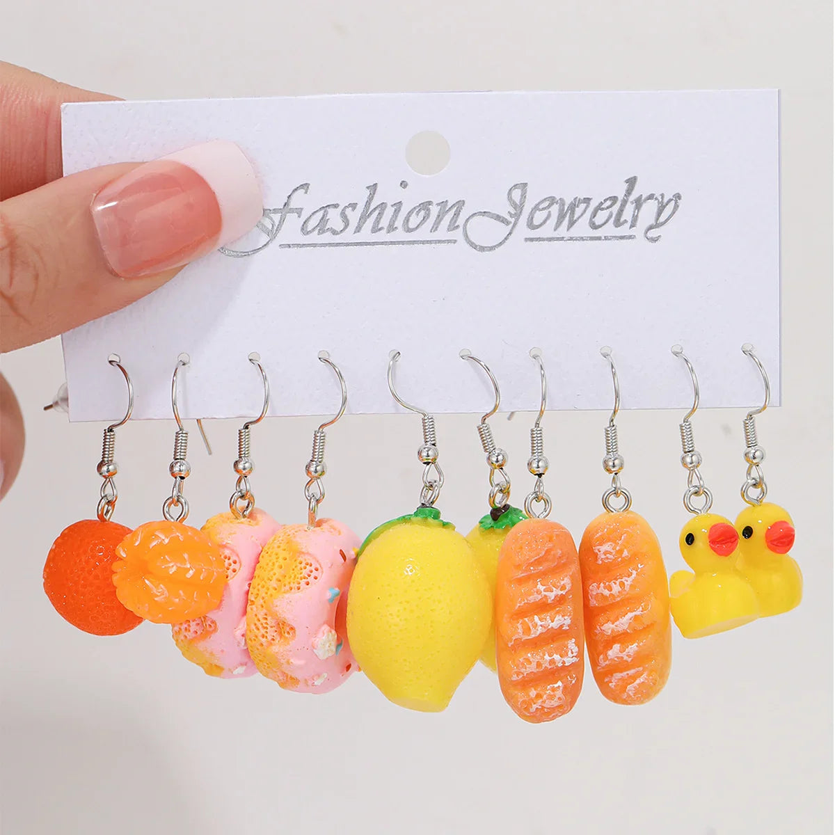 Cute Cartoon Food Fruit Drink Earrings Set for Women Fun Resin Jewelry Gift