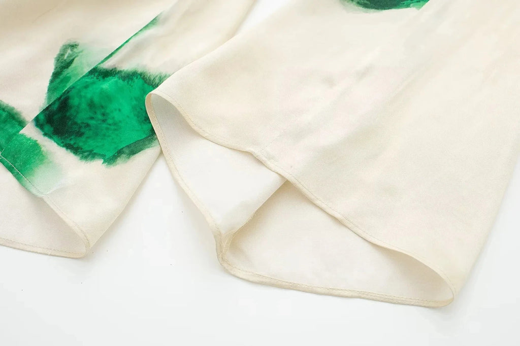 Elegant Floral Print 2 Piece Women's Suit with Long Sleeve Lapel Blouse and Drawstring Wide Leg Pants Casual Outfit