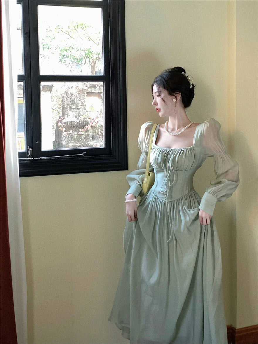 Elegant Long Sleeve Vintage Party Birthday Dress For Women