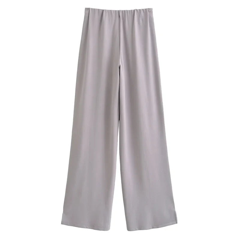 Pleated Long Sleeve Two Piece Pant Set for Women Comfortable Spring Sweatsuit