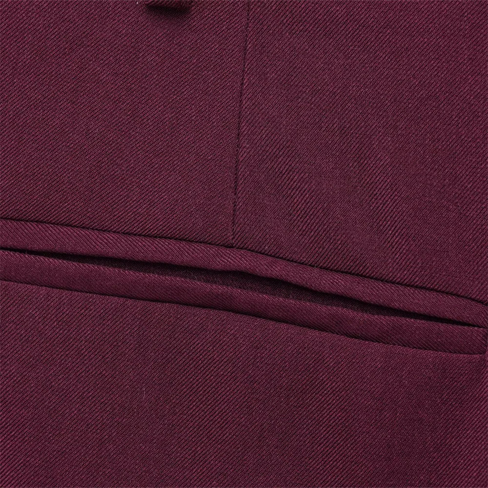 Women's Double Breasted Suit Jacket High Waist Pants Set