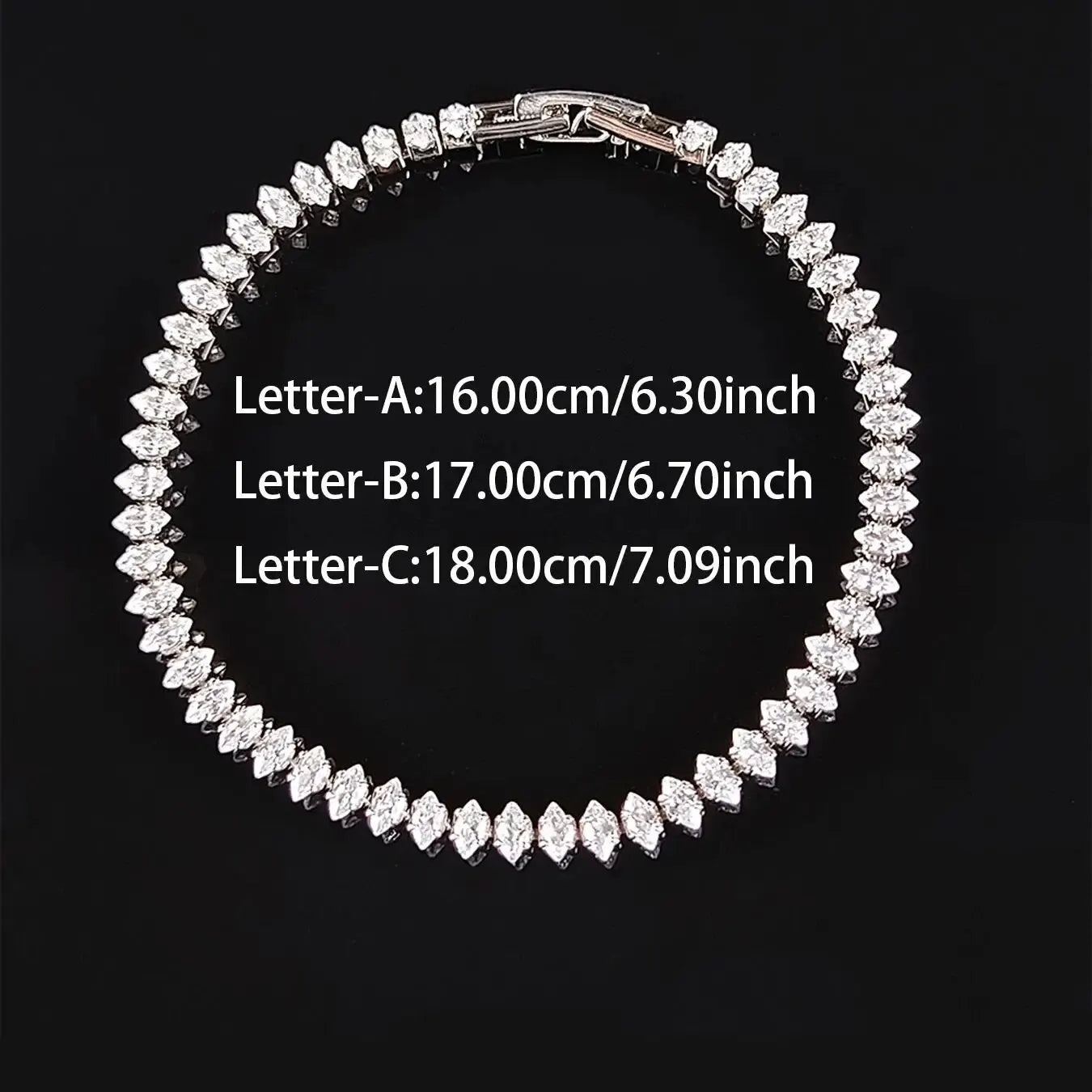 Luxury Silver Color Marquise Oval Square Cut Tennis Bracelet for Women Elegant Party Gift Jewelry