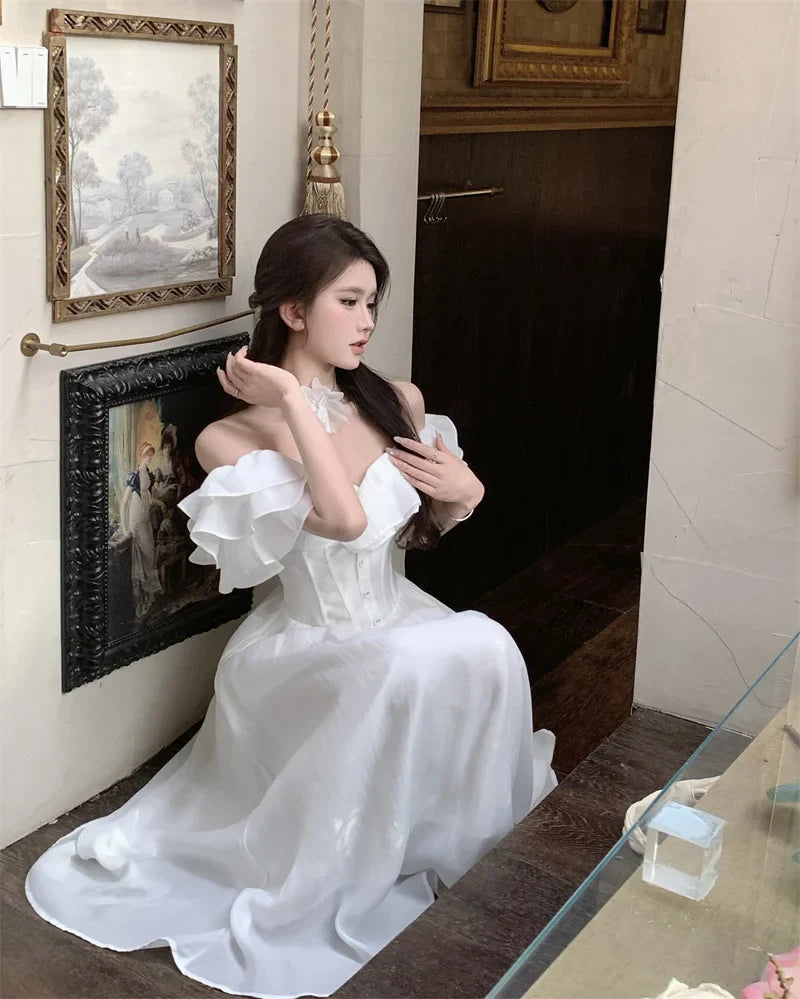 Elegant Vintage Aline Party Dress For Women Casual Prom