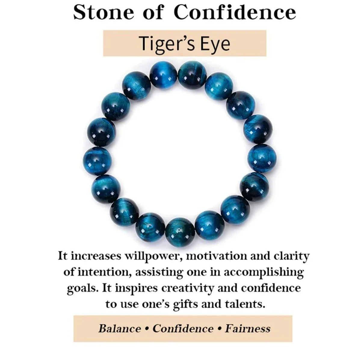 Minimalist Blue Tiger Eye Stone Beaded Bracelet for Daily Decoration - Natural Round Beads in 6mm, 8mm, and 10mm Sizes