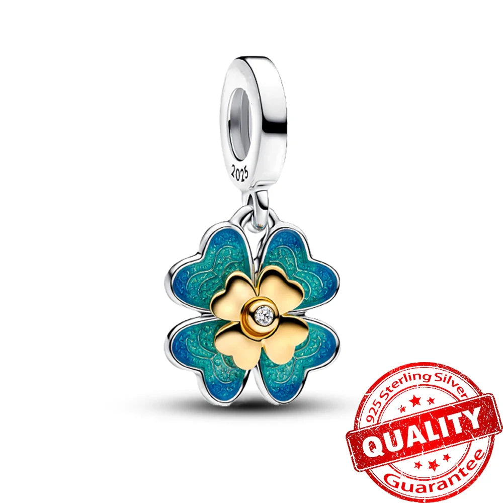 925 Sterling Silver Coral Seahorse and Lotus Fish Pendant for DIY Bracelet and Necklace Crafting