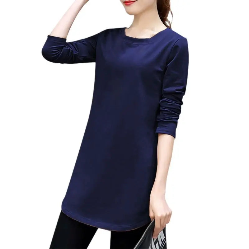 Women Slim Fit Long Sleeve Casual Blouse in Solid Colors