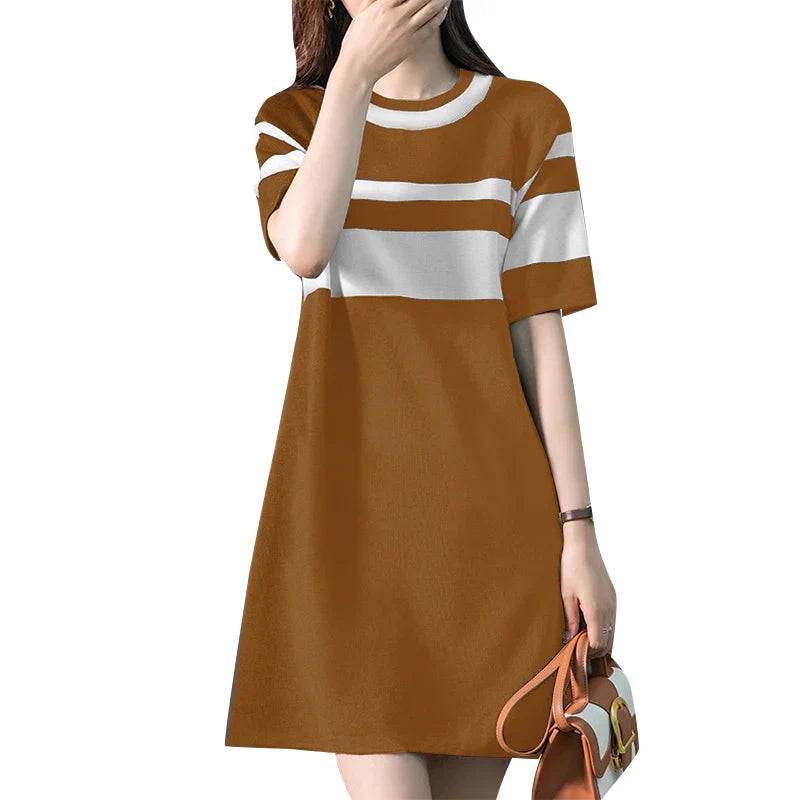 Knee Length Summer Patchwork Sundress Casual For Women