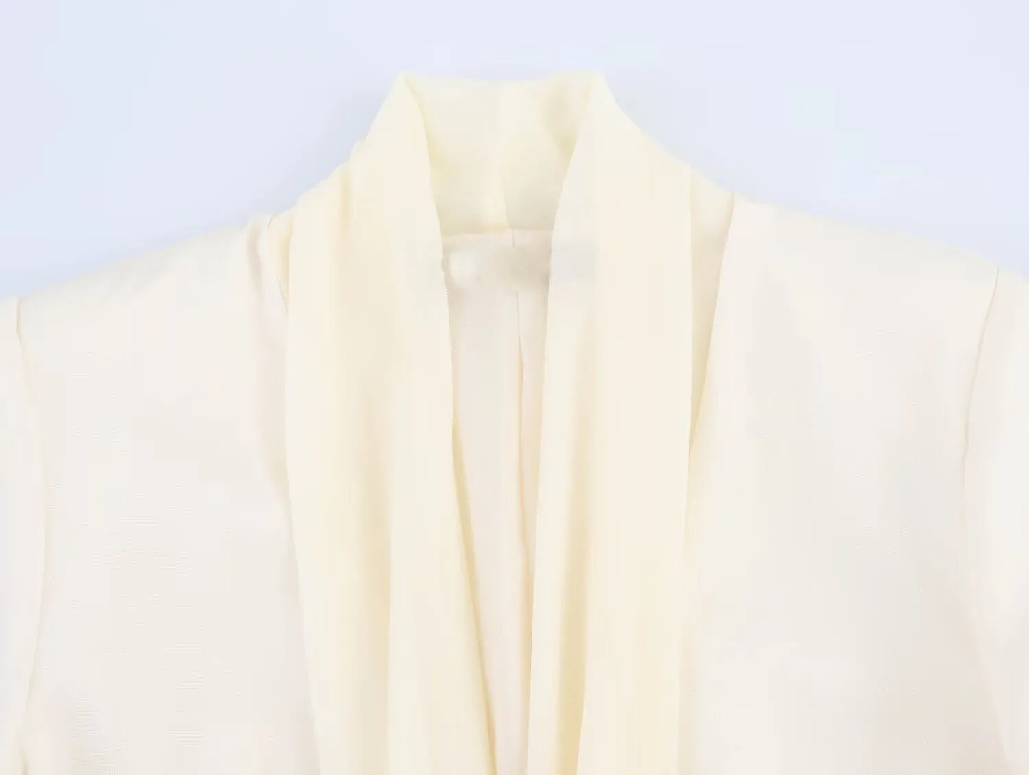 Women's Lace-up Loose Jacket and High Waist Zip Trousers Suit Set with Lapel Long Sleeve Coat for Spring and Summer