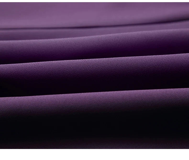 Purple Embroidered A Line Dress For Office And Party