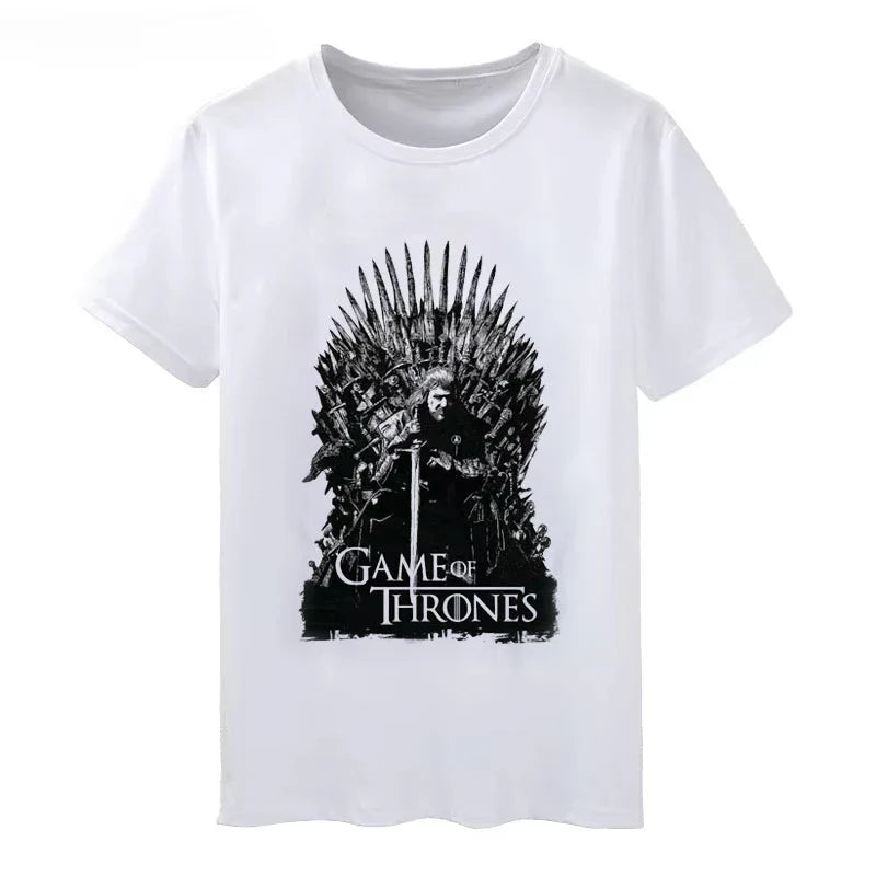 Game of Thrones Winter Is Coming T-Shirt Short-Sleeved Streetwear Tee for Men and Women
