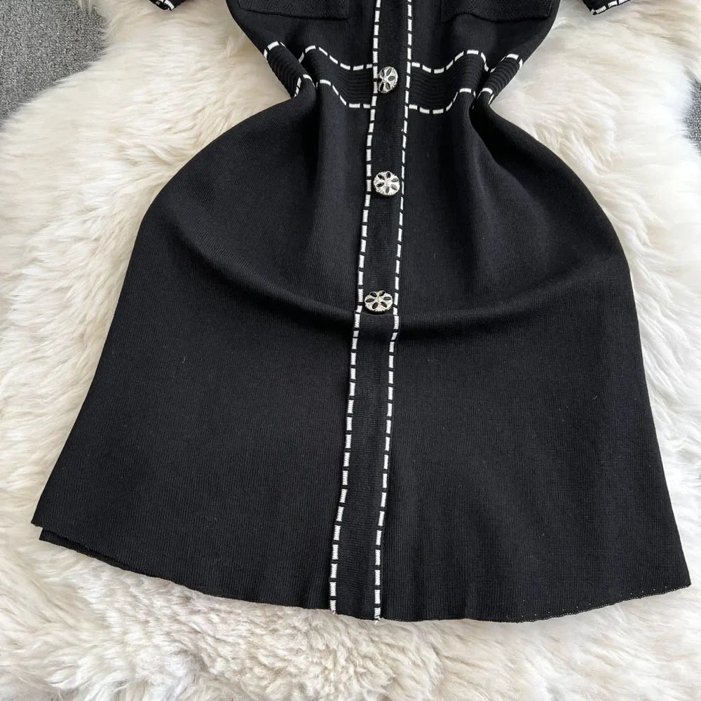 High Waist Retro Dress For Women Summer Elegant Style