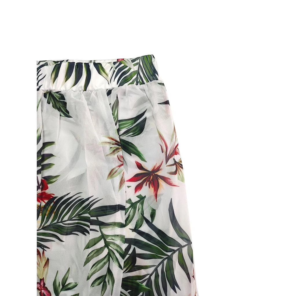 Bohemian Floral Two Piece Set V Neck Beach Dress for Women